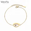Factory wholesale hot evil eyes stainless steel fashion shell chain bracelet