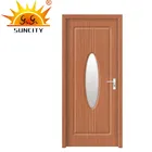 SC-P167 Villa 30 Inch PVC Oval Glass Entry Door, Pre-hung Model DIY Interior Door
