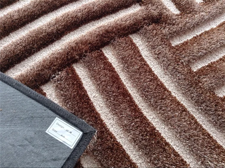factory price polyester silk 3d shaggy carpets rug