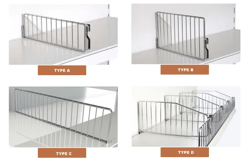 Wire Shelf Divider For Wire Shelving Rack Units