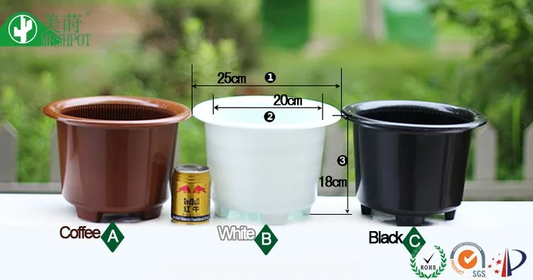 Double wall imitate ceramics root control air pot plastic flower pot orchid pots gallon pot