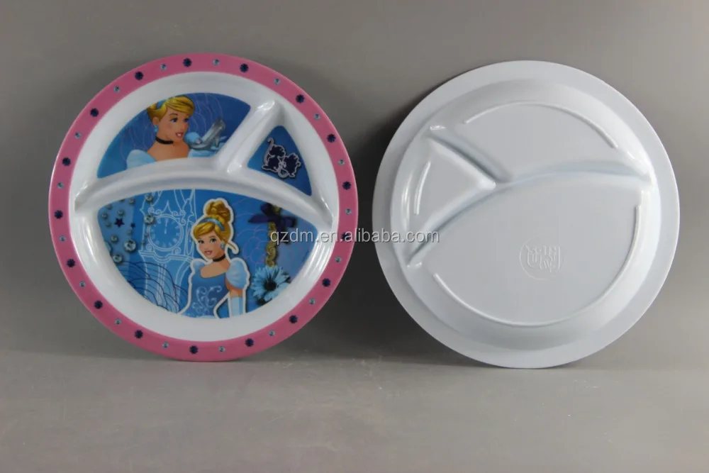 3 Section Melamine Divider Plates For Children