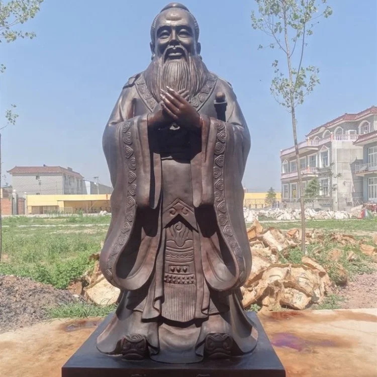 China Ancient Famous Brass Bronze Confucius Sculpture Statue - Buy ...