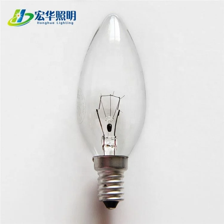 C35 Candle 40W clear glass filament incandescent light bulb for decoration light