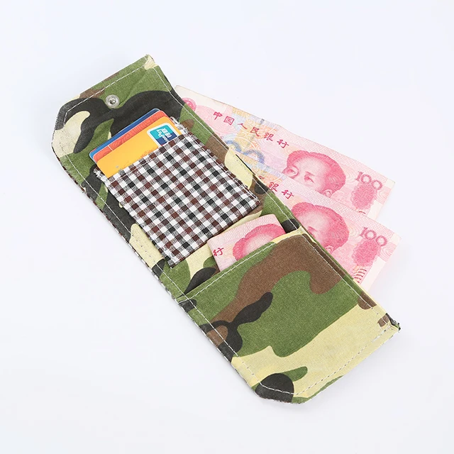 Женщины Ежедневно Малый держатель карты несколько кошелек Складной шотландская клетка модный кошелек