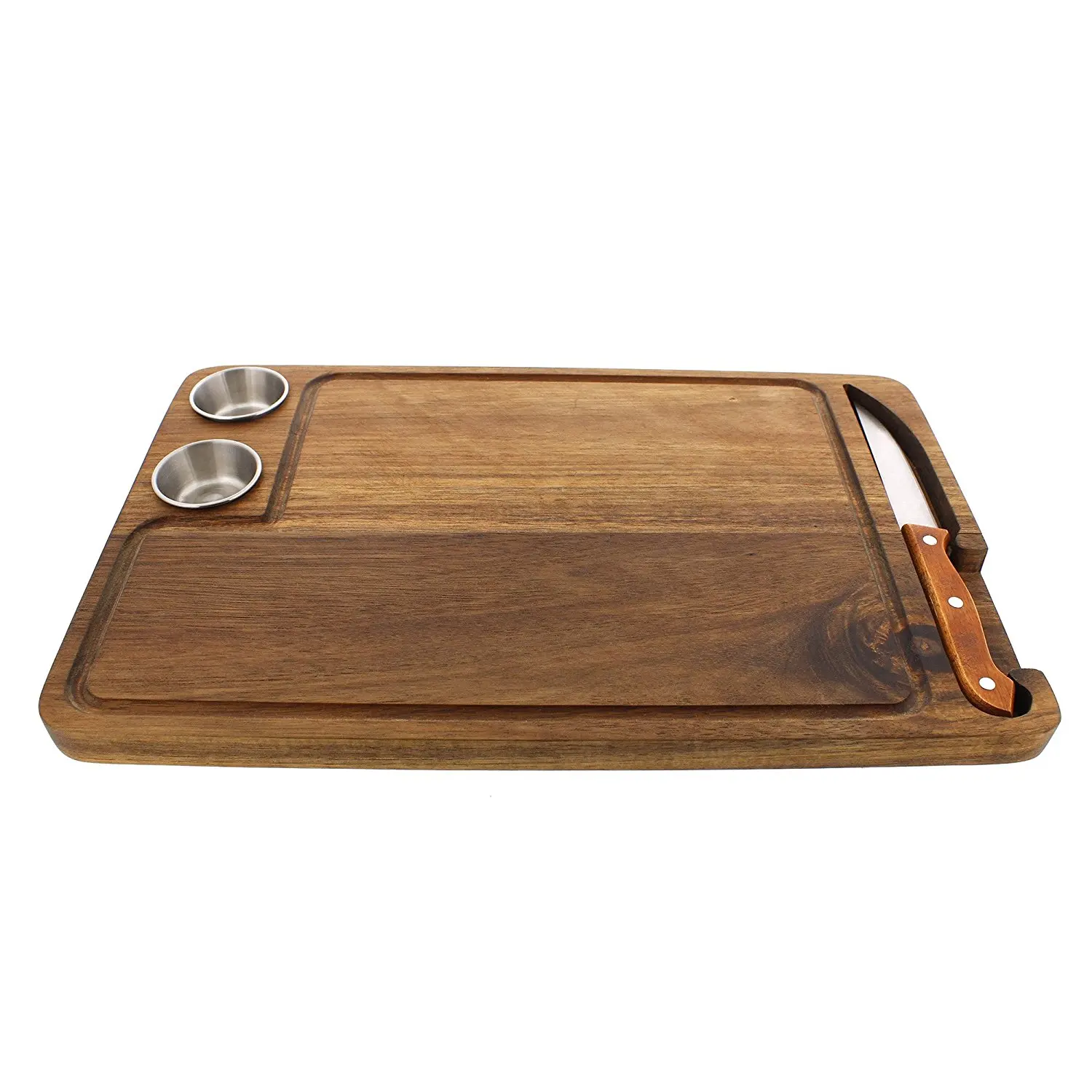 Kitchenware Acacia Wood Steak Cutting Board Gift Set With 3 Steak