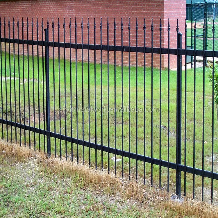 Victorian Style Antique Black Wrought Iron Fence Metal Garden Grass 