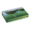 green color printed rectangular mini size snack food packing tins