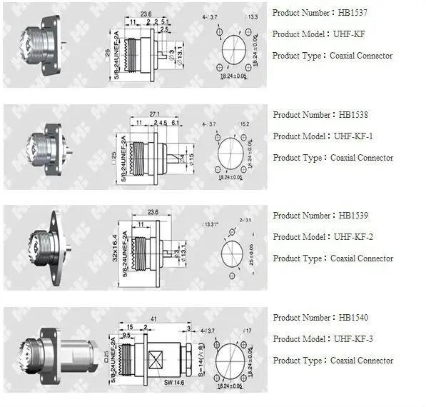 Hongbo Uhf-kf-3(sl16-kf-3) Uhf-kf Rf Coaxial Connectors Uhf Connector ...