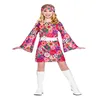 Child 60s 70s Flower Power Retro Hippy Girls Fancy Dress Costume Kid AB515