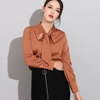 blusas de seda manga larga