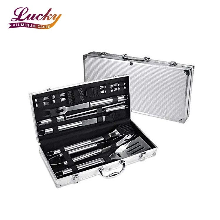 Iso Standard Aluminum Barbecue Carrying Case For Tools And Utensils