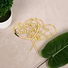 Happy Birthday Cake Topper Acrylic Letter Gold Silver Cake Top Flag Decoration for Boy Cake Birthday Party Wedding Supplies