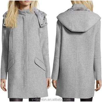 wool hooded coat womens