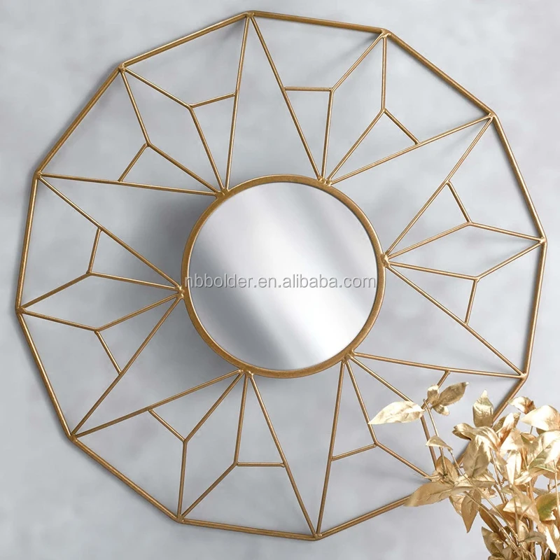 Wholesale Loft Industrial Gold Brass Metal Geometric Geo Cut Out Round