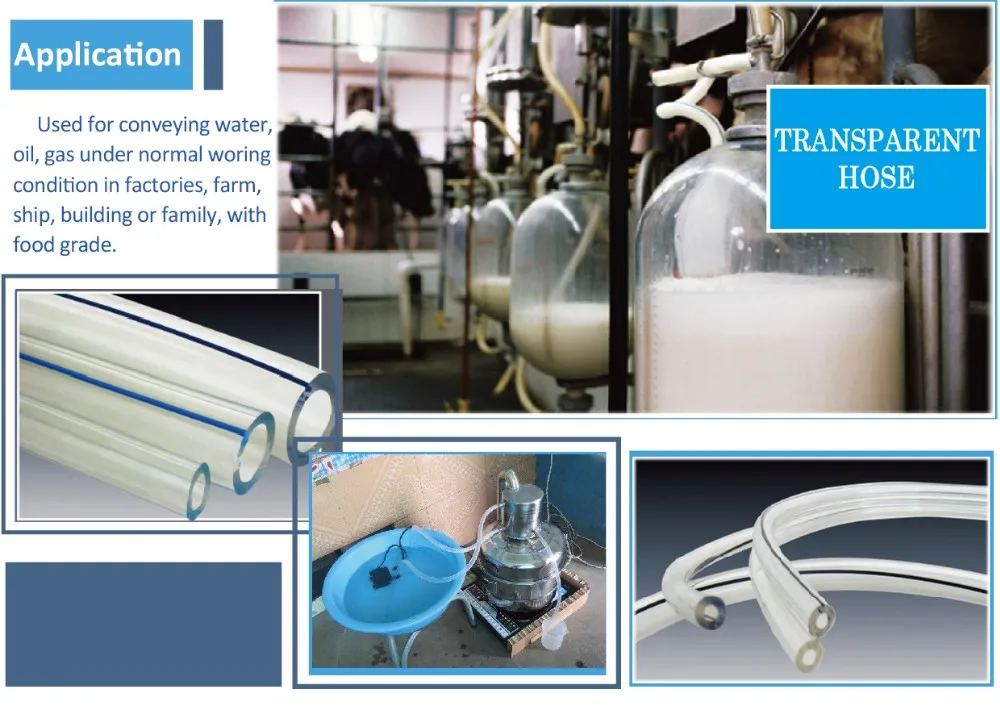 1/4'' 1/2'' 1'' 2'' Flexible Uv Resistant Clear Plastic Water Vinyl