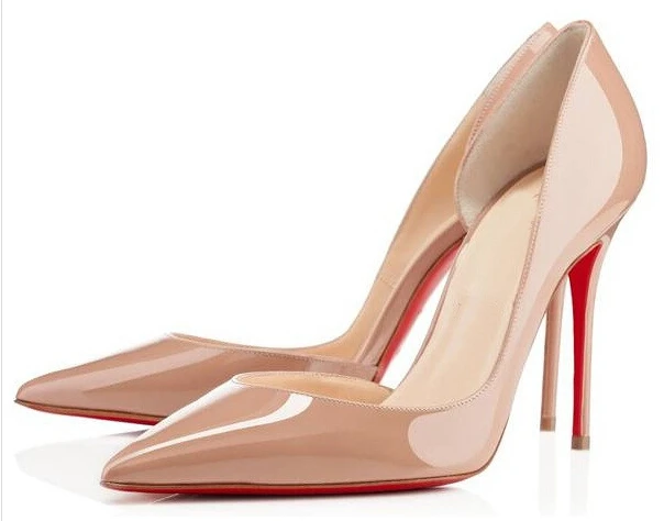 red bottom nude pumps