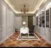 white classical study room interior design 3D drawings