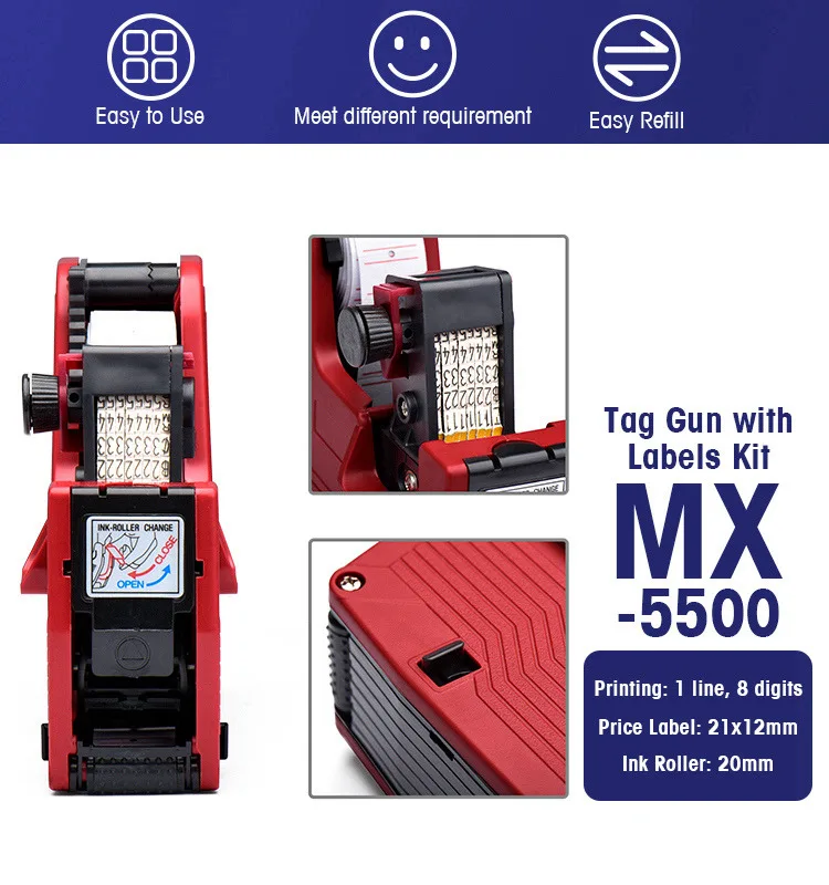 MX5500 Labeler Handheld Price Labelling Gun