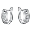 Brilliant 925 Sterling Silver Huggie Stud Earring With 3 Big Diamond