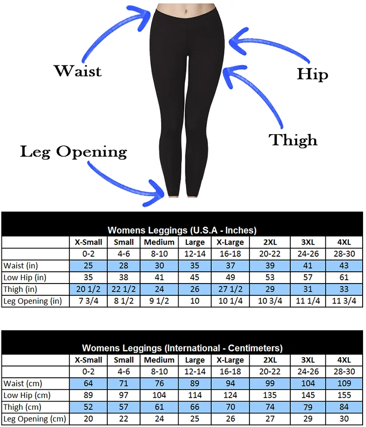 Size Chart - New Leggings – Plan B