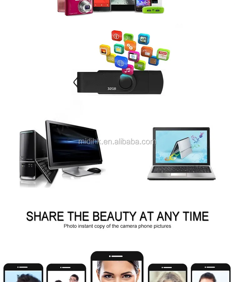 Hot Selling 2 in1 OTG Micro USB Flashdisk Memory Stick 2.0 3.0 Swiveling Flash Drive Promotion Gift with Customized Logo - ANKUX.COM