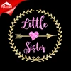 Custom little sister simple letters vinyl glitter transfers for tshirts