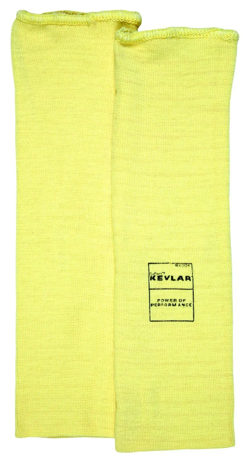 MCR Safety 9372 Kevlar Regular Weight 36 Gauge Plain Sleeve, Yellow, 12-Inch, 1-Pair