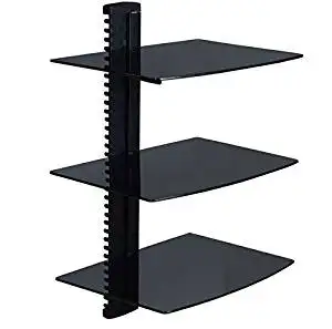 Manzoo Floating Shelves Wall Mounted Shelf With Strengthened Manzoo Floating Shelves Wall Mounted Shelf With Strengthened Tempered Gl For Dvd Players Cable Bo