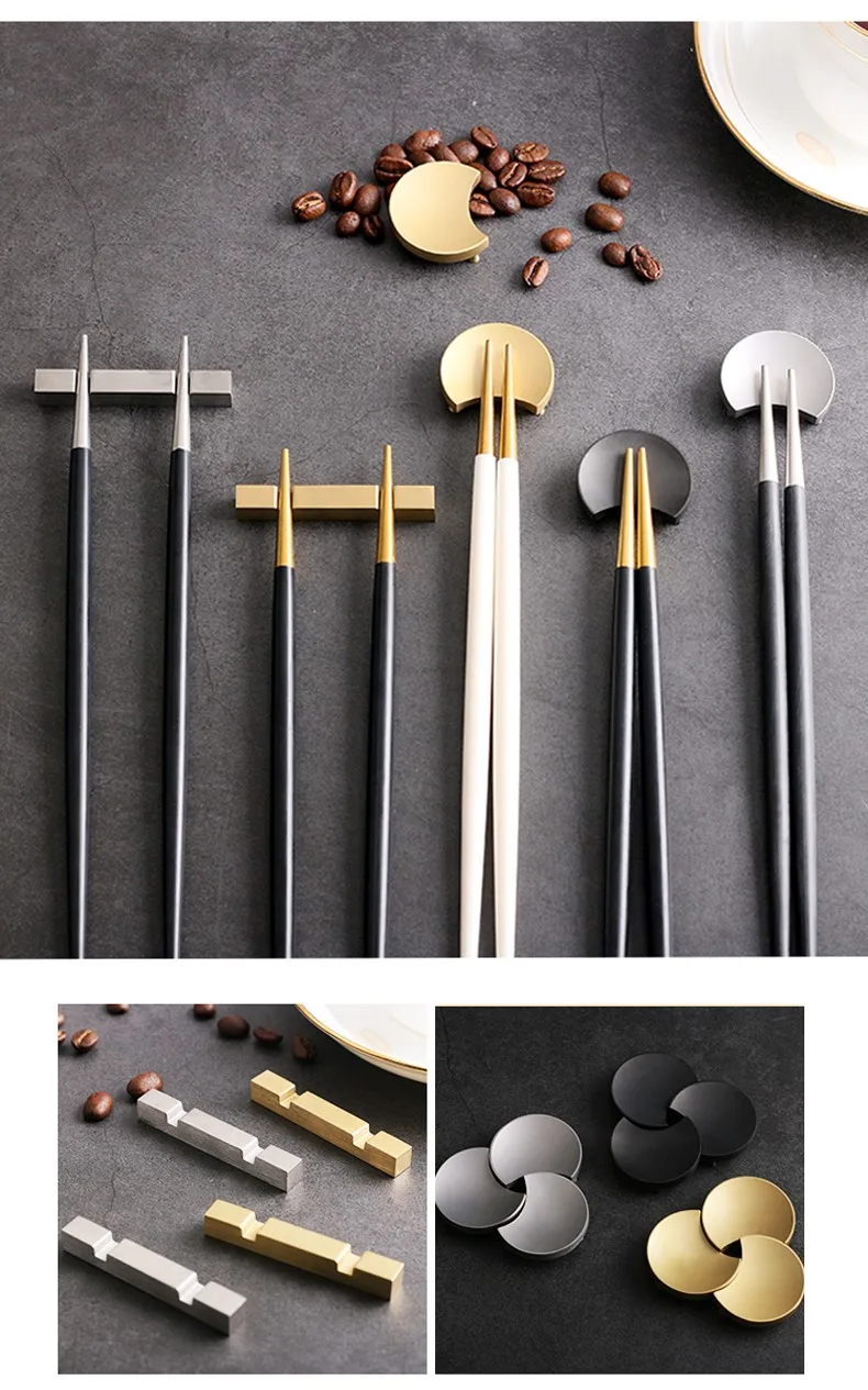 Wholesale Luxury Chopsticks Rest Round Shape Brass Material Chopsticks