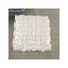 Polished honed weave absolute white marble tiles mosaic