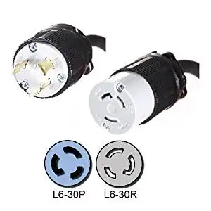 10 Foot 15A//250V NEMA L6-15P to 2X L6-15R Y Splitter Cord Iron Box # IBX-2134-10 14//3 AWG