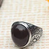 Vintage Oval Shape Big Stone Jewellery 925 Sterling Solid Silver Ring For Men