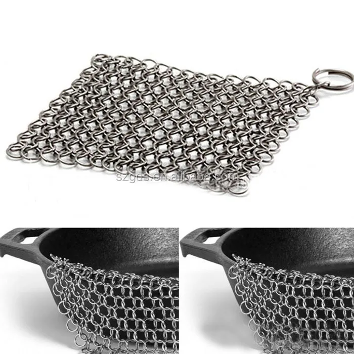 Factory Supply Premium Stainless Steel Chainmail Scrubber Cast Iron