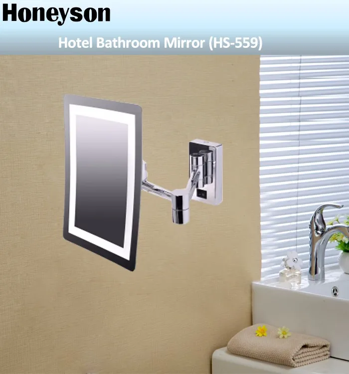 Honeyson Hotel Bathroom Wall Mount Movable Mirror Attached Light Buy