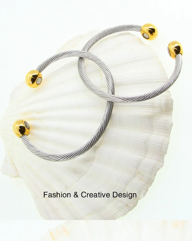 Logo Expandable Wire Gold Bangle Bracelet