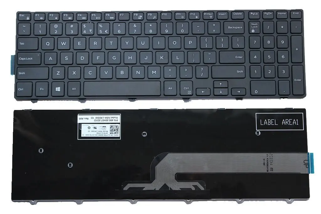 LotFancy Laptop replacement keyboard for Dell Inspiron 3000 Series 15 3541 3542 Fit part numbers: 0JYP58 OJYP58 NSK-LR0SW 1D 490.00H07.0D1D Laptop / Notebook US Layout /Black with frame/Non-backlit