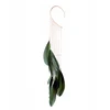 Green Real Feather Long Chain Ear cuff Earrings