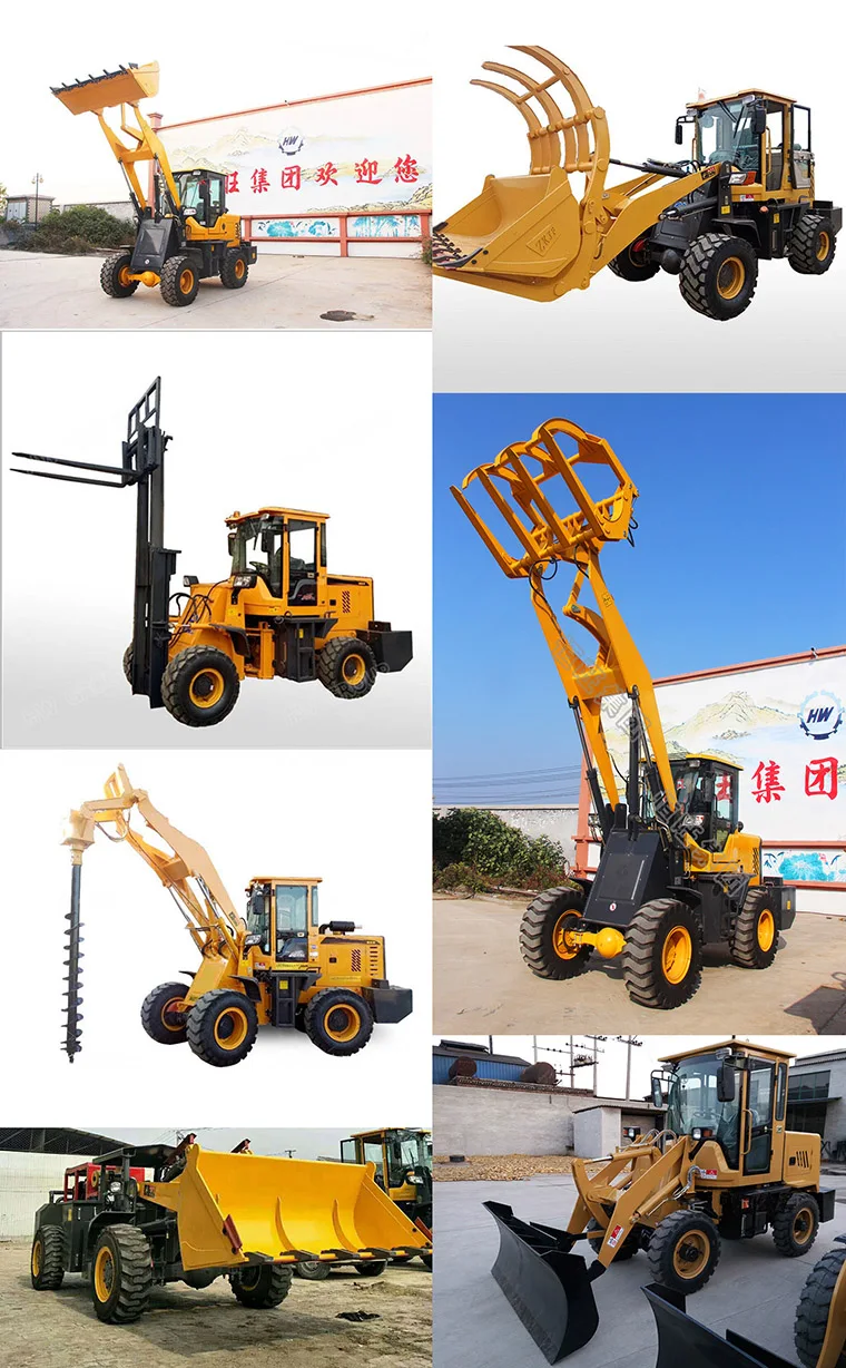 Wheel grass clamp loader fork loader with pellet fork