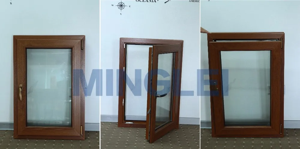 Minglei European style upvc double glazed tilt and turn window details