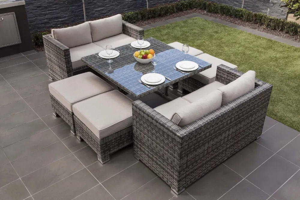 Moda Outdoor Wicker Garden Furniture Cube Dining Table Maze Rattan