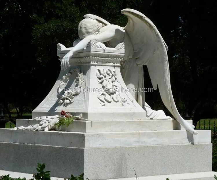 Wholesale Life Size Stone Indoor Weeping Kneeling Guardian Angel Statue