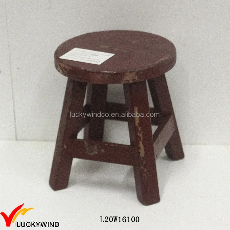 Distressed Painted Solid Wood Antique Step Stool Distressed Painted Solid Wood Antique