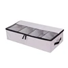 Multifunction Foldable Underbed Storage Box with Dust-Proof Lid 4 Compartment
