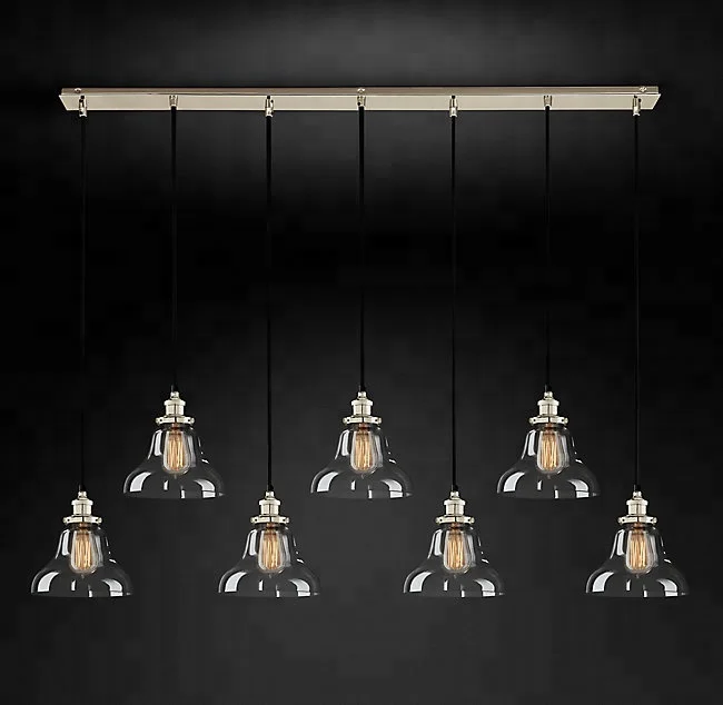 Factory Filament Clear Glass Cloche Rectangular Pendant Lighting Indoor Vintage Ceiling Fixture Living Romm Pendant Light CZ2609