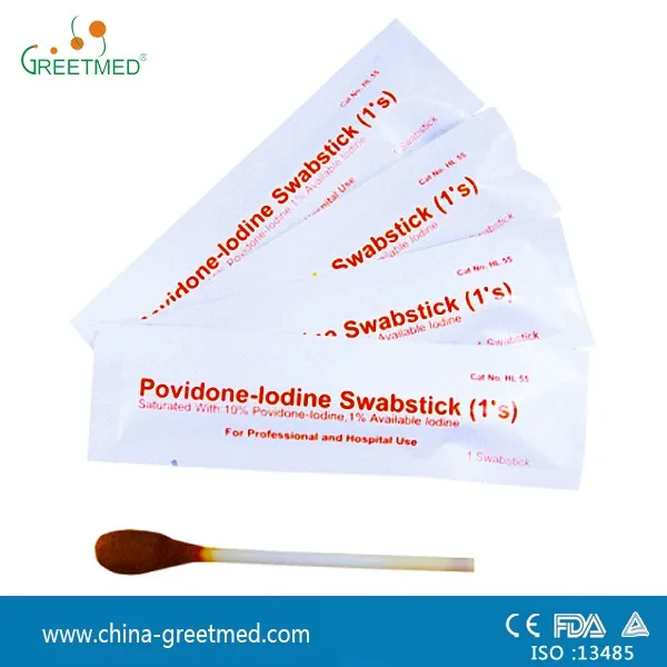 povidone iodine medical cotton swab stick