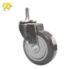 4 inch PVC Light Duty Swivel Threaden Stem Caster Wheels Roller for Industrial Workbench Equipment