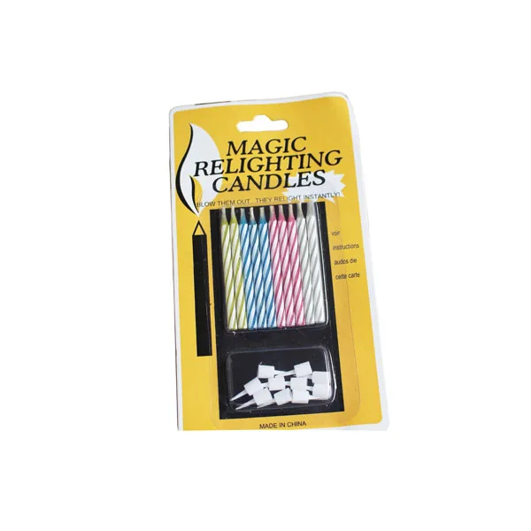
Hot sale multi-color 10pcs magic spiral birthday candles 