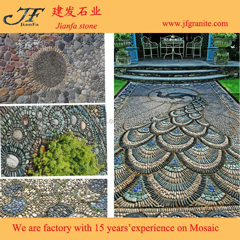 Camino De Jardín Diseño Pebble Piedra Alfombra Azulejos De Mosaico