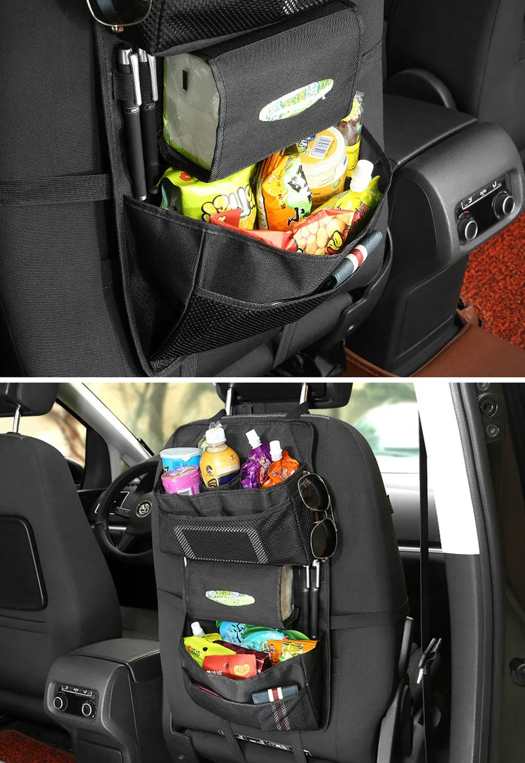 Super quality universal car travel storage bag auto seat back organizer for snacks